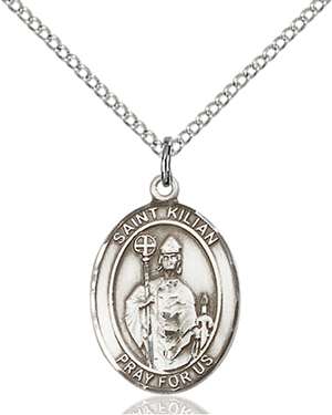 St. Kilian Medal<br/>8067 Oval, Sterling Silver