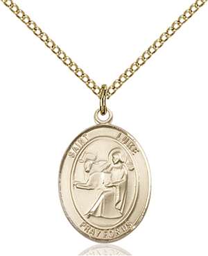 St. Luke the Apostle Medal<br/>8068 Oval, Gold Filled