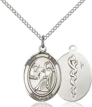 St. Luke the Apostle / Doctor Medal<br/>8068 Oval, Sterling Silver