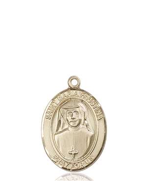 St. Maria Faustina Medal<br/>8069 Oval, 14kt Gold