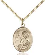 St. Mark the Evangelist Medal<br/>8070 Oval, Gold Filled