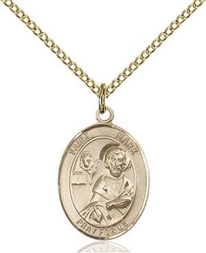 St. Mark the Evangelist Medal<br/>8070 Oval, Gold Filled