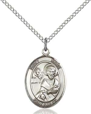 St. Mark the Evangelist Medal<br/>8070 Oval, Sterling Silver