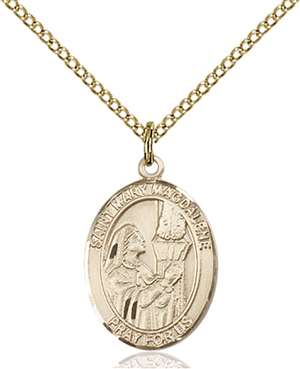 St. Mary Magdalene Medal<br/>8071 Oval, Gold Filled