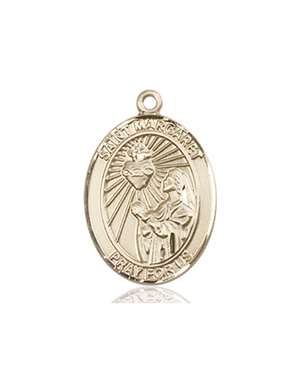 St. Margaret Mary Alacoque Medal<br/>8072 Oval, 14kt Gold