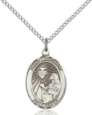 St. Margaret Mary Alacoque Medal<br/>8072 Oval, Sterling Silver