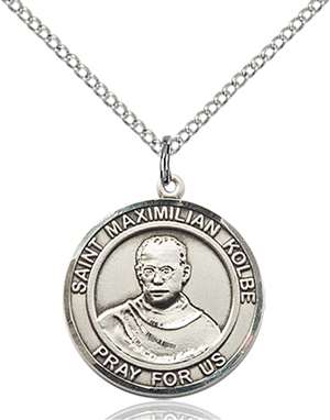 St. Maximilian Kolbe Medal<br/>8073 Round, Sterling Silver