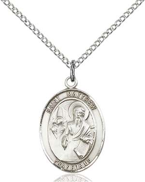 St. Matthew the Apostle Medal<br/>8074 Oval, Sterling Silver