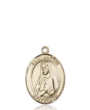 St. Martha Medal<br/>8075 Oval, 14kt Gold
