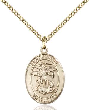 St. Michael the Archangel Medal<br/>8076 Oval, Gold Filled