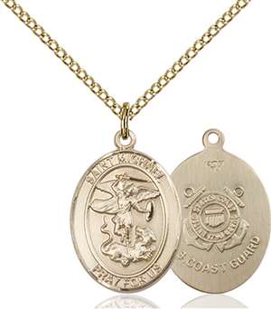 St. Michael / Coast Guard Medal<br/>8076 Oval, Gold Filled
