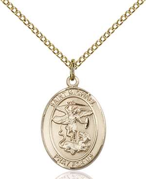St. Michael / Paratrooper Medal<br/>8076 Oval, Gold Filled