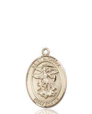 St. Michael the Archangel Medal<br/>8076 Oval, 14kt Gold