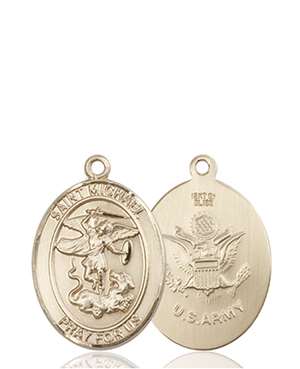 St. Michael / Army Medal<br/>8076 Oval, 14kt Gold