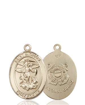 St. Michael / Coast Guard Medal<br/>8076 Oval, 14kt Gold