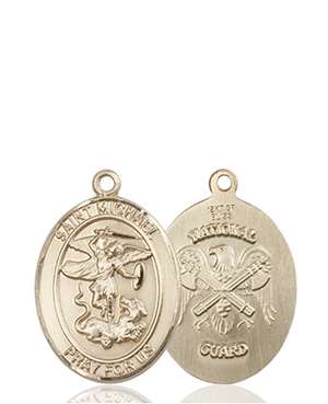 St. Michael / Nat'l Guard Medal<br/>8076 Oval, 14kt Gold
