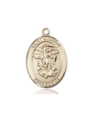 St. Michael / Paratrooper Medal<br/>8076 Oval, 14kt Gold