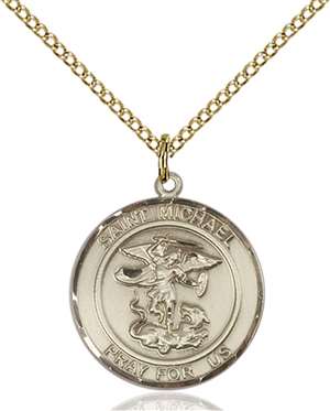 St. Michael the Archangel Medal<br/>8076 Round, Gold Filled