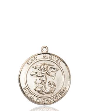 San Miguel Arcangel Medal<br/>8076 Spanish, Round, 14kt Gold