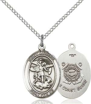 St. Michael / Coast Guard Medal<br/>8076 Oval, Sterling Silver