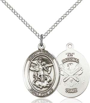 St. Michael / Nat'l Guard Medal<br/>8076 Oval, Sterling Silver