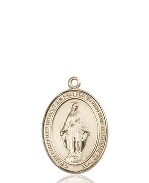 Miraculous Medal<br/>8078 Oval, 14kt Gold