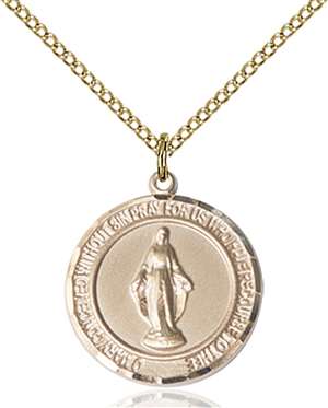 Miraculous Medal<br/>8078 Round, Gold Filled