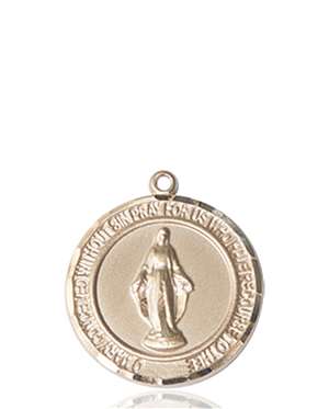 Miraculous Medal<br/>8078 Round, 14kt Gold