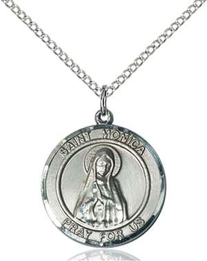 St. Monica Medal<br/>8079 Round, Sterling Silver