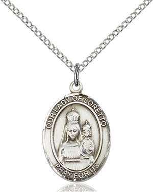 Our Lady of Loretto Medal<br/>8082 Oval, Sterling Silver
