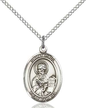 St. Paul the Apostle Medal<br/>8086 Oval, Sterling Silver