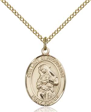 Our Lady of Providence Medal<br/>8087 Oval, Gold Filled