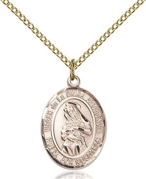 Virgen de la Divina Medal<br/>8087 Spanish, Oval, Gold Filled