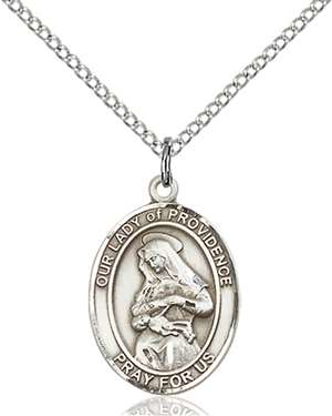 Our Lady of Providence Medal<br/>8087 Oval, Sterling Silver