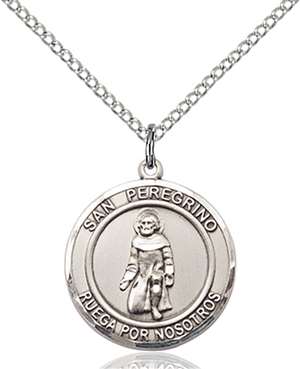 San Peregrino Medal<br/>8088 Spanish, Round, Sterling Silver
