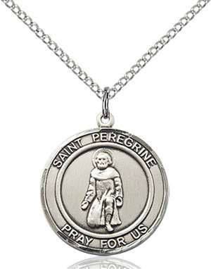 St. Peregrine Medal<br/>8088 Round, Sterling Silver
