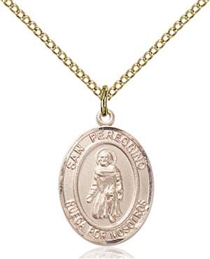 San Peregrino Medal<br/>8088 Spanish, Oval, Gold Filled
