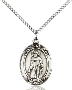 St. Peregrine Laziosi Medal<br/>8088 Oval, Sterling Silver