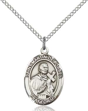 St. Martin De Porres Medal<br/>8089 Oval, Sterling Silver