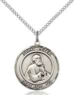 St. Peter the Apostle Medal<br/>8090 Round, Sterling Silver