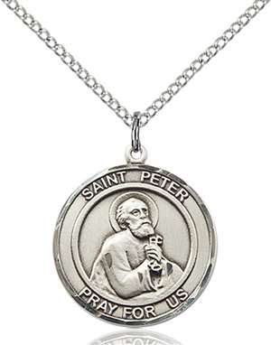 St. Peter the Apostle Medal<br/>8090 Round, Sterling Silver