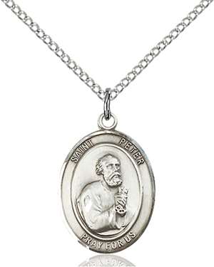 St. Peter the Apostle Medal<br/>8090 Oval, Sterling Silver