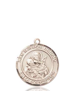 San Raymon Nonato Medal<br/>8091 Spanish, Round, 14kt Gold