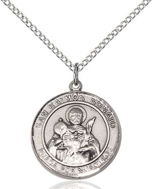 San Raymon Nonato Medal<br/>8091 Spanish, Round, Sterling Silver