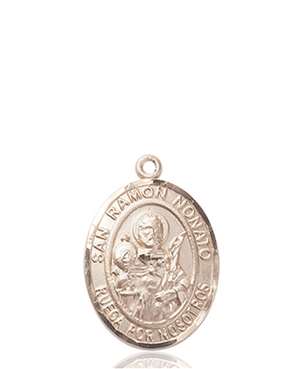 San Raymon Nonato Medal<br/>8091 Spanish, Oval, 14kt Gold