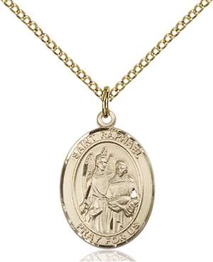 St. Raphael the Archangel Medal<br/>8092 Oval, Gold Filled