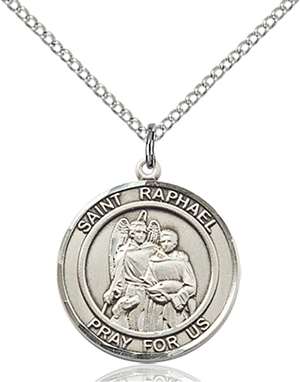 St. Raphael the Archangel Medal<br/>8092 Round, Sterling Silver