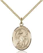 St. Richard Medal<br/>8093 Oval, Gold Filled