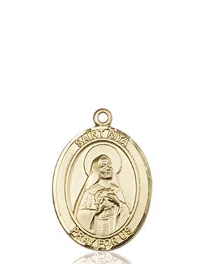 St. Rita of Cascia Medal<br/>8094 Oval, 14kt Gold