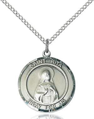 St. Rita of Cascia Medal<br/>8094 Round, Sterling Silver